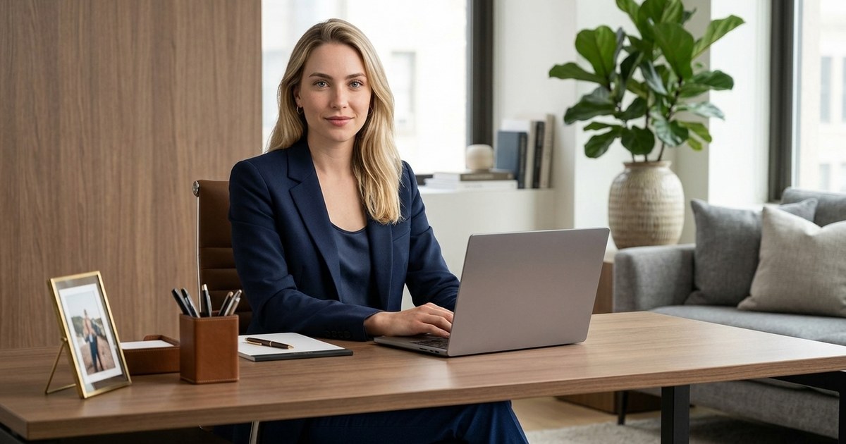Foto profissional para LinkedIn gerada com IA — exemplo do MeuEstudio