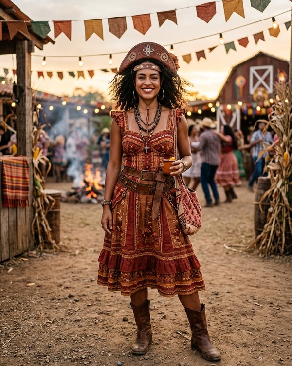 Estilo Maria Bonita — referência visual de look de festa junina